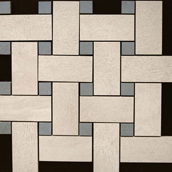 Outlet Cemento B - Outlet Natural Basketweave Mosaic | Through Body Porcelain | Floor/Wall Mosaic