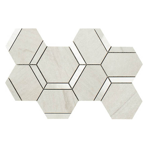 Charm Taj Mahal Mix 5" Hexagon Deco Mix Taj Mahal | Color Body Porcelain | Floor/Wall Decorative Mosaic