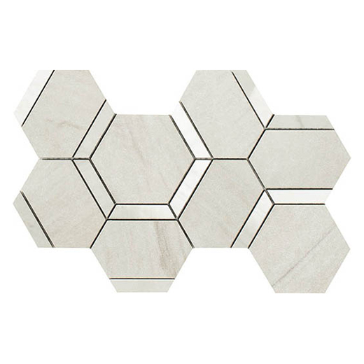 Outlet Charm Taj Mahal Mix 5" Hexagon Deco Mix Taj Mahal | Color Body Porcelain | Floor/Wall Decorative Mosaic