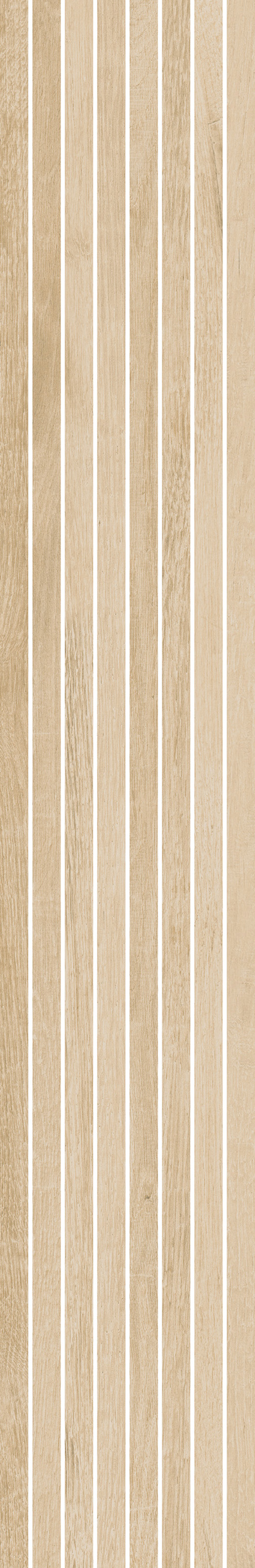 Columbia Crema Matte 8"x48" Linear Crema | Color Body Porcelain | Floor/Wall Mosaic