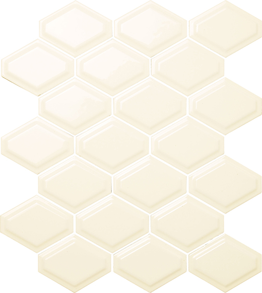 Outlet Contempo Crema Glossy Beveled Out Mosaic Crema | Ceramic | Wall Mosaic