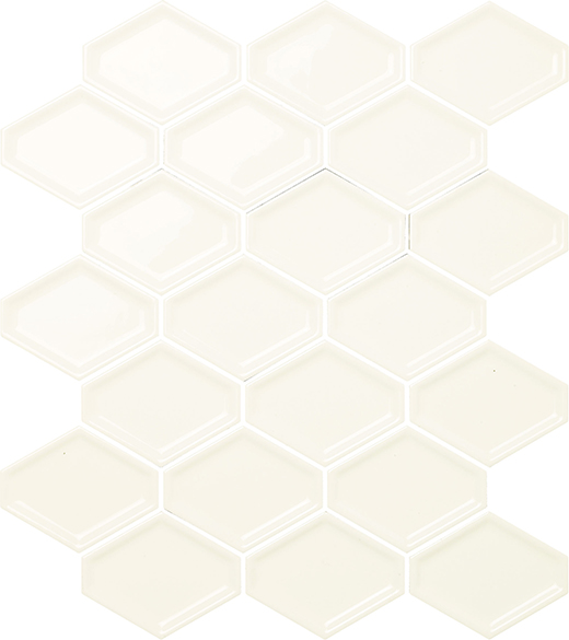 Outlet Contempo Eggshell Glossy Beveled In Mosaic Eggshell | Ceramic | Wall Mosaic