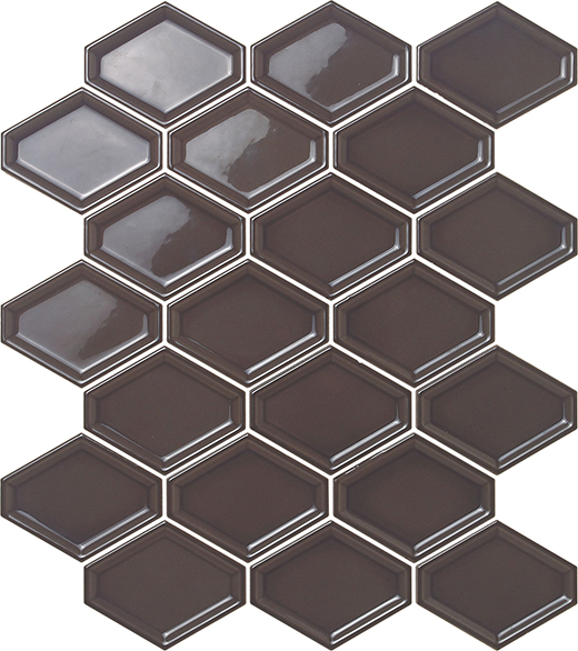 Outlet Contempo Graphite Glossy Beveled In Mosaic Graphite | Ceramic | Wall Mosaic