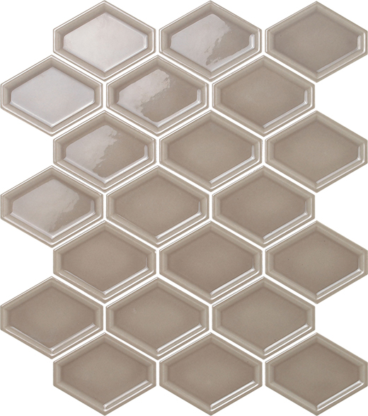 Outlet Contempo Smoke Glossy Beveled In Mosaic Smoke | Ceramic | Wall Mosaic