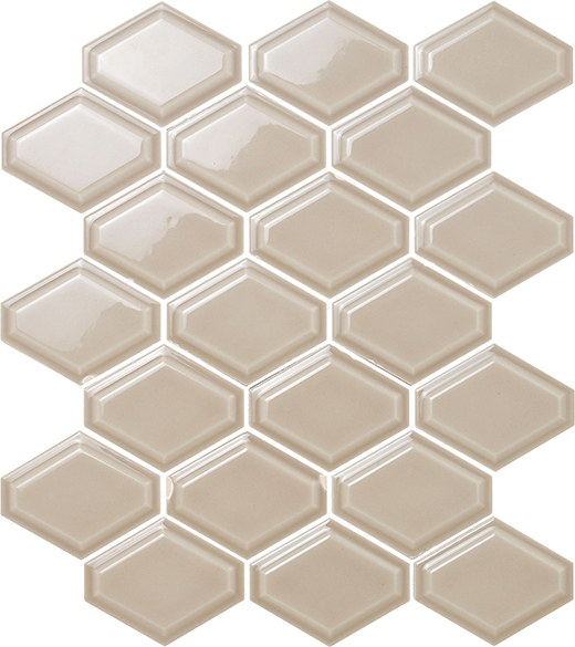Outlet Contempo Steel Glossy Beveled Out Mosaic Steel | Ceramic | Wall Mosaic