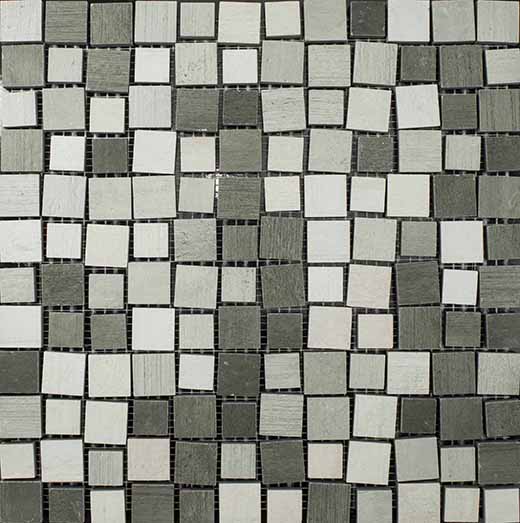 Demure Bianco Natural 12"x12" 2D Mix Mosaic Freddo | Glazed Porcelain | Floor/Wall Decorative Mosaic