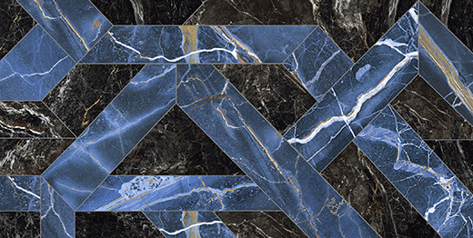 Elara Universe Polished 24"X48" Blue Outline Deco | Color Body Porcelain | Wall Decorative