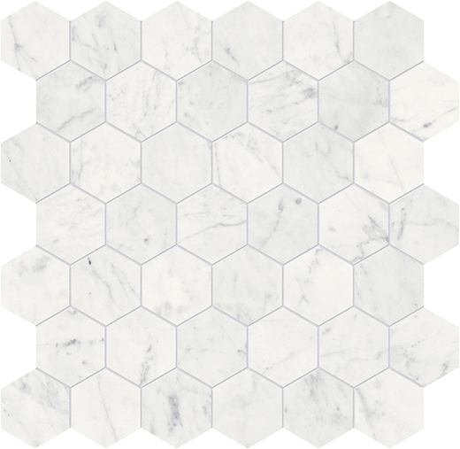 Eterna Bianco Honed 2" Hexagon | Marble | Floor/Wall Mosaic