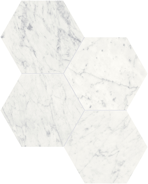 Eterna Bianco Honed 6" Hexagon | Marble | Floor/Wall Mosaic