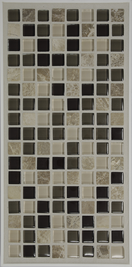GMB.58X.58 DRK BROWN/BEIGE | Glass | Wall Mosaic
