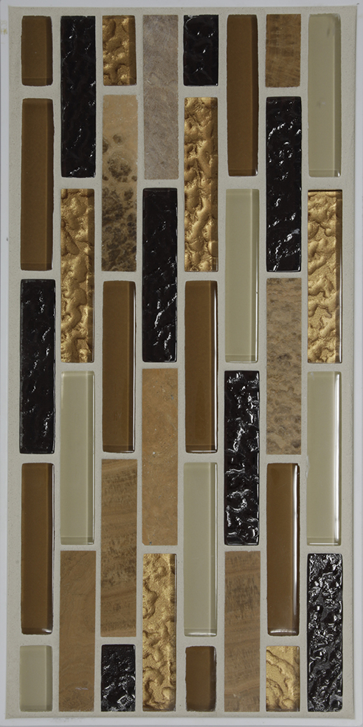 GMB SERIES 5/8X3 MOSAIC BROWN/GOLD/DES SAND | Glass | Wall Mosaic