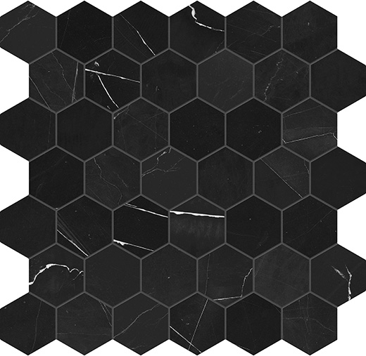 Galaxia Nero Polished 2" Hexagon | Marble | Floor/Wall Mosaic
