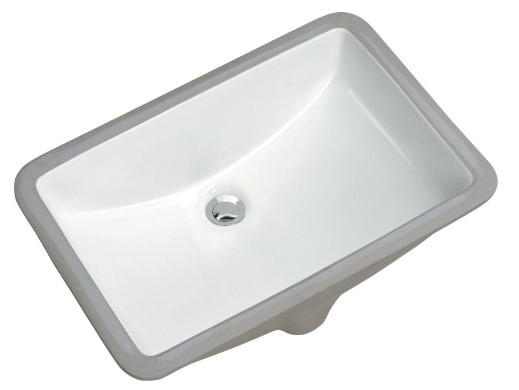 Genrose Vanity Sinks White High Gloss Enamel Rectangle | Porcelain | Sink