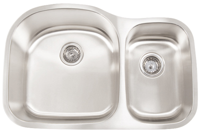 Genrose Kitchen Sinks Stainless Steel Brushed Double Bowl Banjo | Stainless Steel | Sink