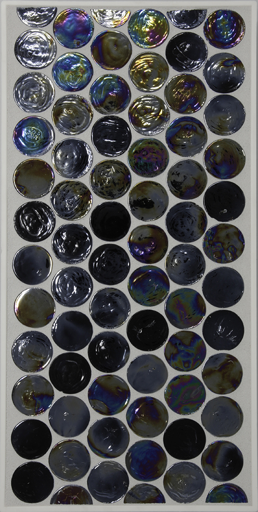 PENNY ROUND BLUE/BLACK .98 GLASS MOS | Glass | Wall Mosaic