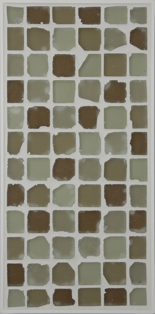 TUMBLED GLASS 1X1 MOS BROWN &  BEIGE | Glass | Wall Mosaic