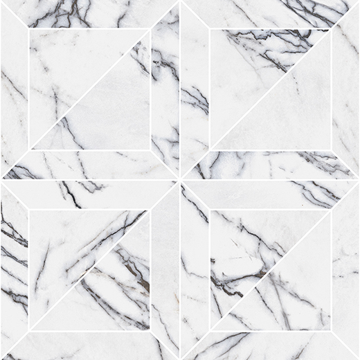 Indalgo Lilac Polished 6"x6" Mosaic Deco Lilac | Color Body Porcelain | Floor/Wall Mosaic