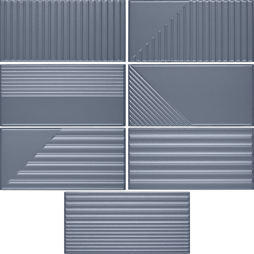 Decadent Indigo Matte 4"x8" Supreme Deco Indigo | Ceramic | Wall Dimensional