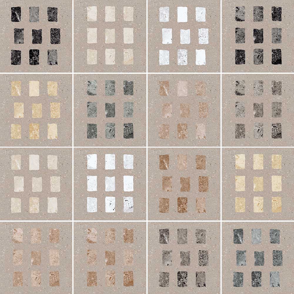 Iridian Grey Matte/Glossy Mix 8"x8" Gemstone Mix Grey | Glazed Porcelain | Floor/Wall Decorative