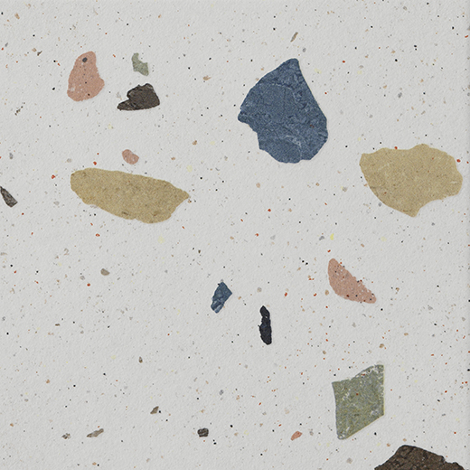 Iridian White Matte/Glossy Mix 8"x8" Terrazzo White | Glazed Porcelain | Floor/Wall Decorative