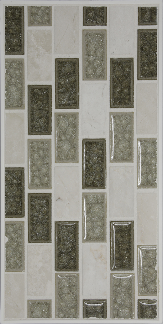 JEWEL CRACKLE GLASS & STN 1X2 | Glass | Wall Mosaic