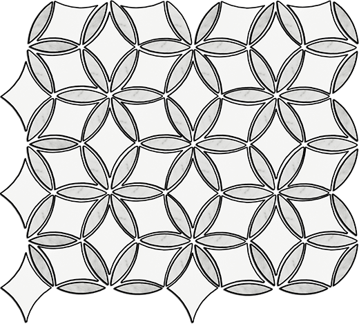 Thassos Mosaics Thassos Polished Kaleidoscope Mosaic | Marble | Floor/Wall Mosaic