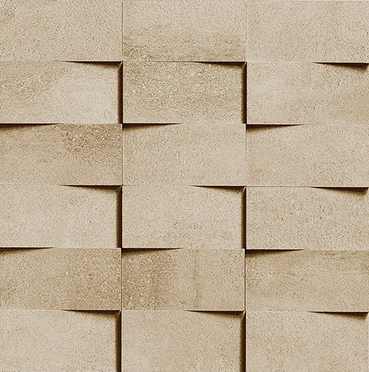 Majesty Beige Natural 2"x4" (12"x12" 3D Mosaic Sheet) Beige | Glazed Porcelain | Wall Dimensional