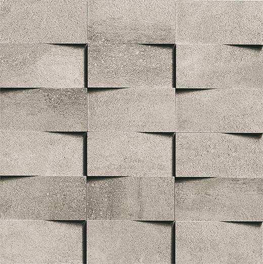 Majesty Grigio Chiaro Natural 2"x4" (12"x12" 3D Mosaic Sheet) Grigio Chiaro | Glazed Porcelain | Wall Dimensional