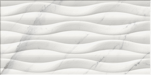 Mara Blanco Glossy 10"X20" Wave Blanco | Ceramic | Wall Dimensional