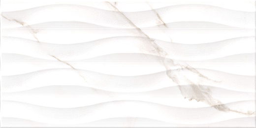Mara White Glossy 10"X20" Wave White | Ceramic | Wall Dimensional