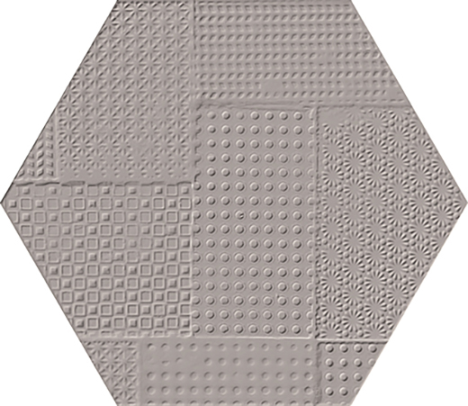 Materia Cenere Matte 8"x7" Hex Deco Matte Cenere | Glazed Porcelain | Floor/Wall Dimensional Hexagon