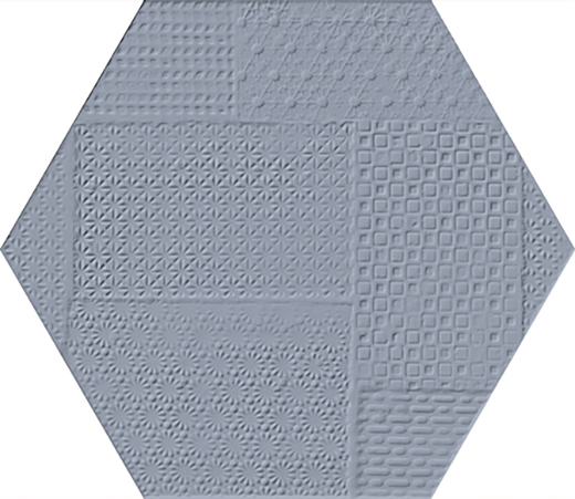 Materia Cielo Matte 8"x7" Hex Wall Deco Matte Cielo | Glazed Porcelain | Wall Dimensional Hexagon
