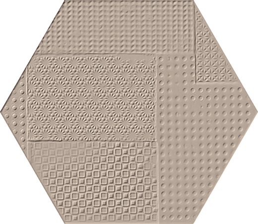 Materia Fango Matte 8"x7" Hex Wall Deco Matte Fango | Glazed Porcelain | Wall Dimensional Hexagon