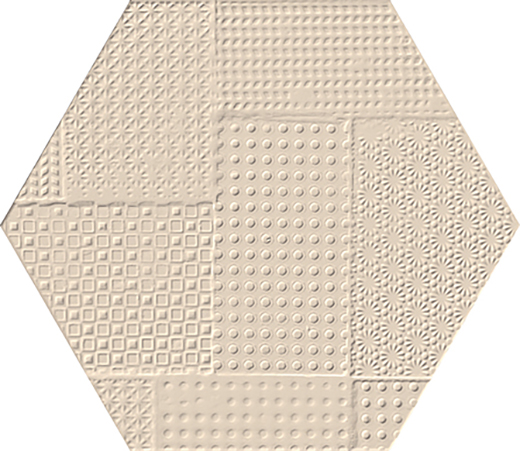 Materia Sabbia Matte 8"x7" Hex Wall Deco Matte Sabbia | Glazed Porcelain | Wall Dimensional Hexagon