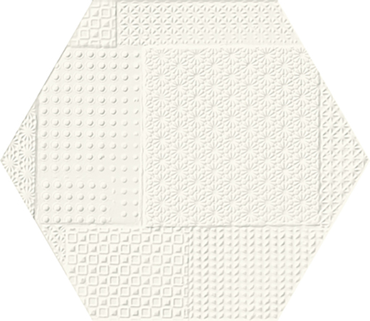 Materia Talco Matte 8"x7" Hex Wall Deco Matte Talco | Glazed Porcelain | Wall Dimensional Hexagon