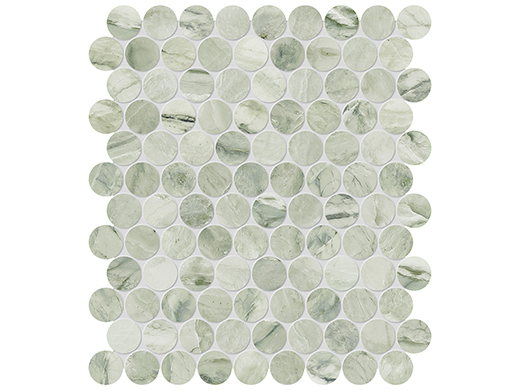 Moscato Argento Honed 1.25" Penny Ro-nd | Marble | Floor/Wall Mosaic