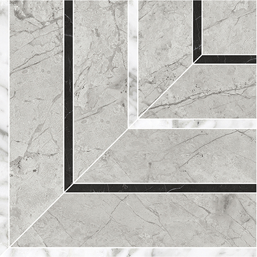 Nuvo Marble Paradiso Argento Honed 8"x8" Picco Mosaic Paradiso Argento | Glazed Porcelain | Floor/Wall Decorative Mosaic