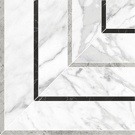 Nuvo Marble Statuarietto Honed 8"x8" Picco Mosaic Statuarietto | Glazed Porcelain | Floor/Wall Decorative Mosaic