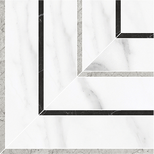 Nuvo Marble Statuario Nuovo Honed 8"x8" Picco Mosaic Statuario Nuovo | Glazed Porcelain | Floor/Wall Decorative Mosaic