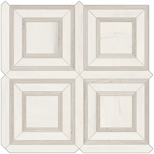 Oxford Suave Bianco Polished Piazza Suave Bianco | Glazed Porcelain | Floor/Wall Mosaic