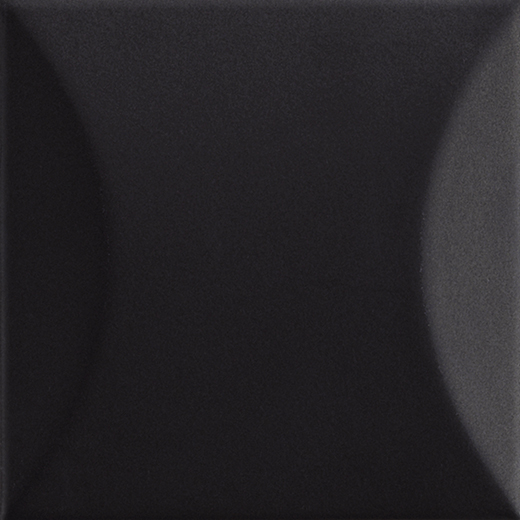 Quora Black Matte 4"x4" Cuscino Black | Ceramic | Wall Dimensional