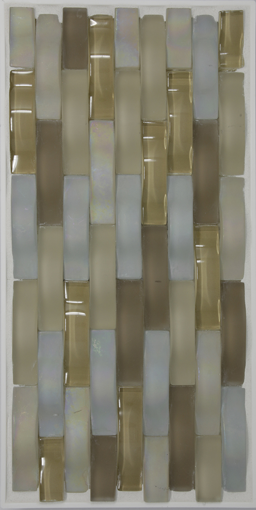 RIPPLE .5X2 MOS AUTUMN WHEAT | Glass | Wall Mosaic