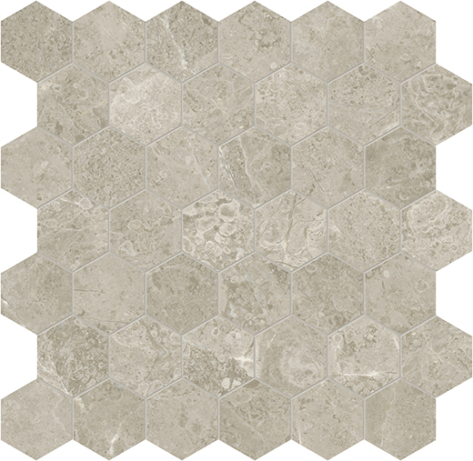 Ritz Gray Honed 2" Hexagon | Marble | Floor/Wall Mosaic