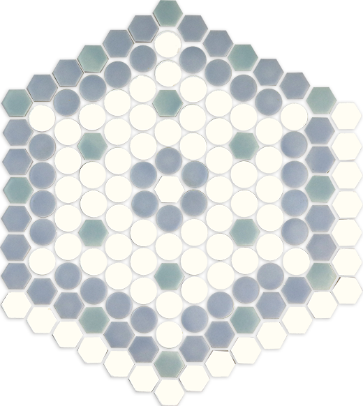 Seashore Seafoam White Matte Seastar Deco Mosaic | Ceramic | Wall Decorative Mosaic