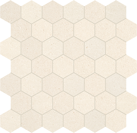 Serene Ivory (Limestone) Honed 2" Hexagon | Limestone | Floor/Wall Mosaic