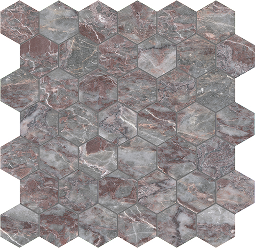 Sereno B-rg-ndy Sereno B-rg-ndy Honed 2" Hexagon | Marble | Floor/Wall Mosaic