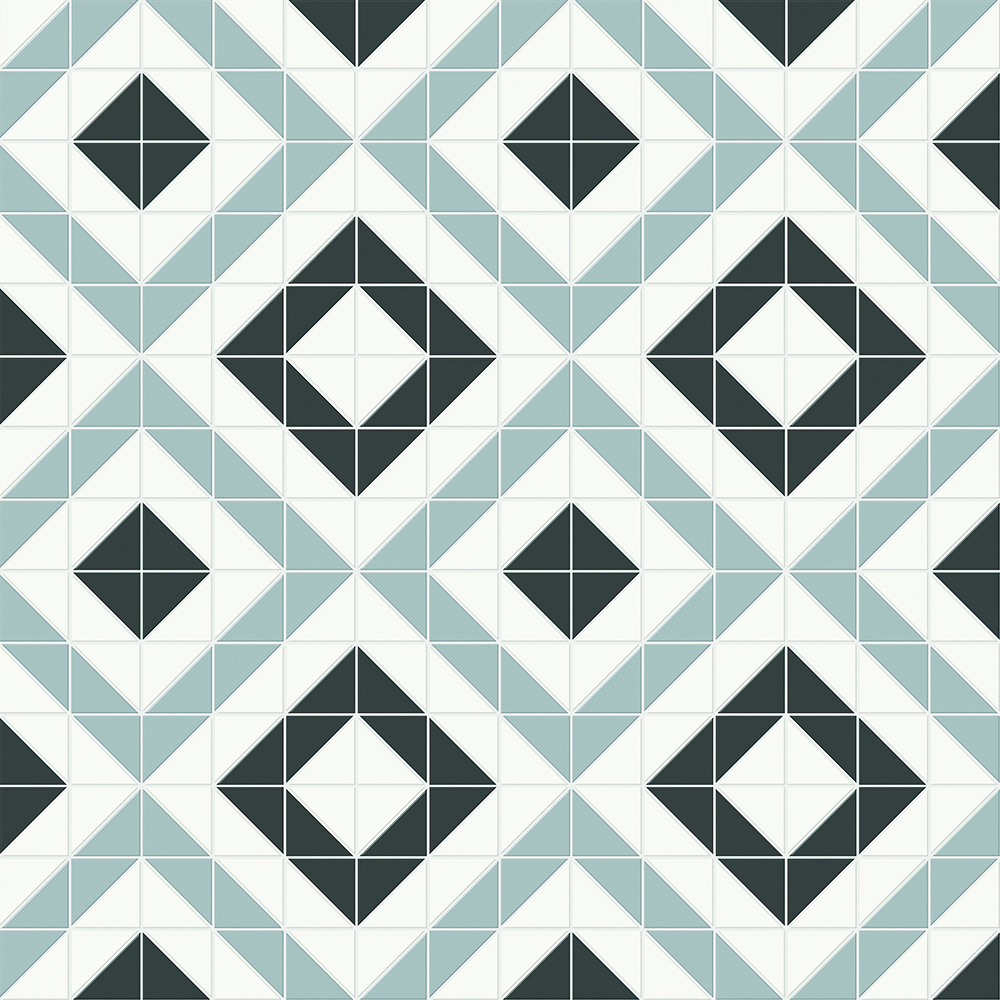 Simplicity Retro Black Matte Cubic Mosaic Dawn Blend | Glazed Porcelain | Floor/Wall Mosaic