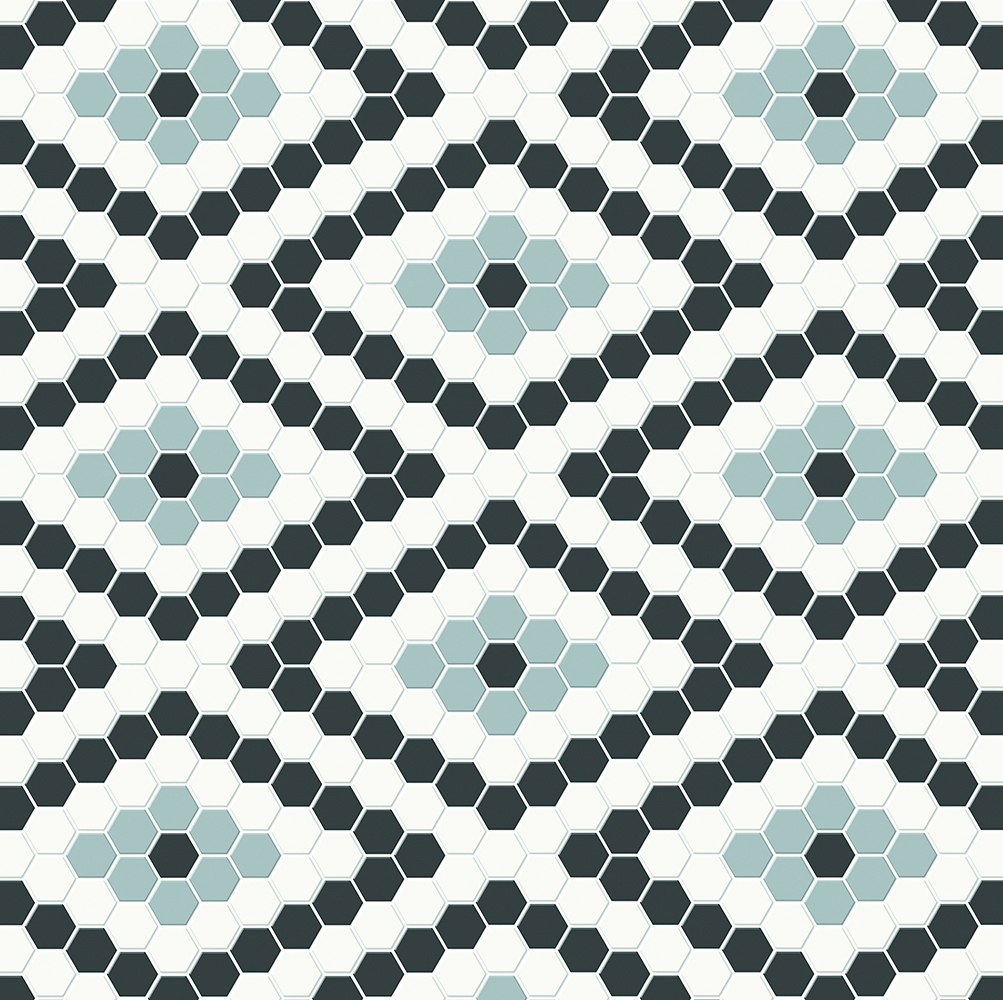 Simplicity Retro Black Matte Diamond Mosaic Dawn Blend | Glazed Porcelain | Floor/Wall Mosaic