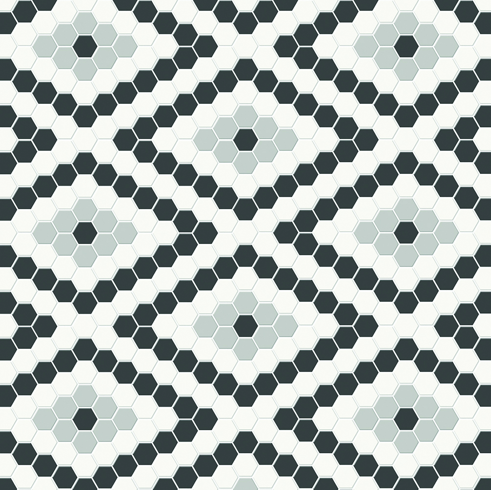 Simplicity Loft Grey Matte Diamond Mosaic Midnight Blend | Glazed Porcelain | Floor/Wall Mosaic