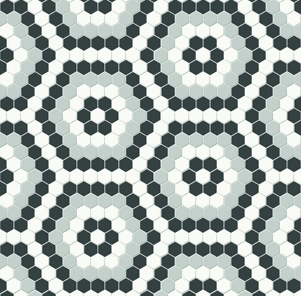 Simplicity Loft Grey Matte Hexagon Mosaic Midnight Blend | Glazed Porcelain | Floor/Wall Mosaic